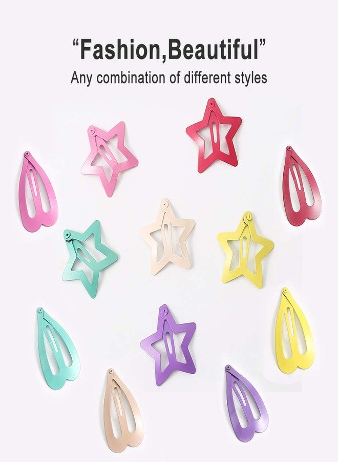 ECADY Hair Clips Colorful Hair Barrette Metal Cute Snap Hair Clips for Girls, Toddlers, Kids - 2 inch, 100pcs - Image 3